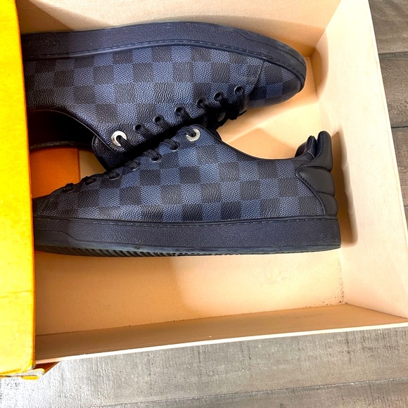 LOUIS VUITTON LV Damier Cobalt Frontrow Sneakers Lace Up Mens EU 9.5 US 10.5 Men - Picture 7 of 8